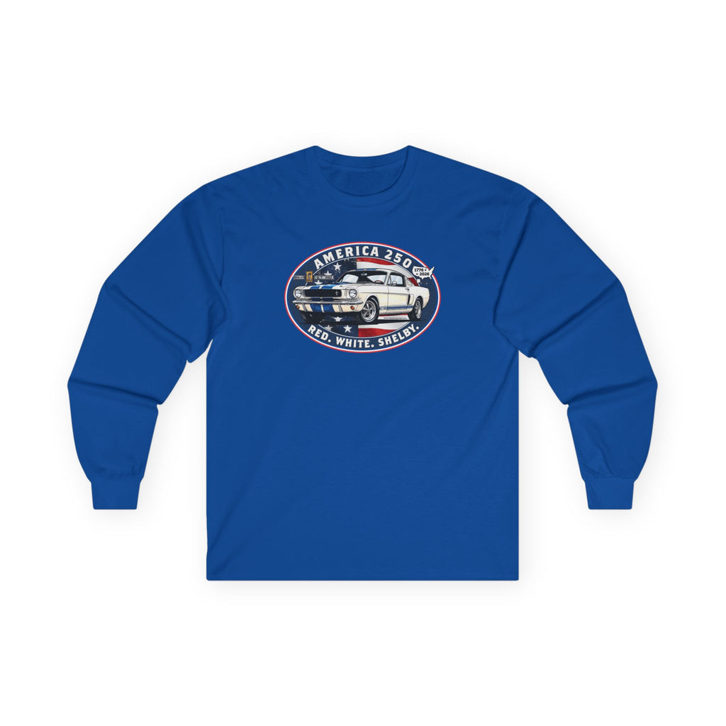 Shelby GT350 "Red. White. Shelby." America 250 Oval Long-Sleeve T-Shirt
