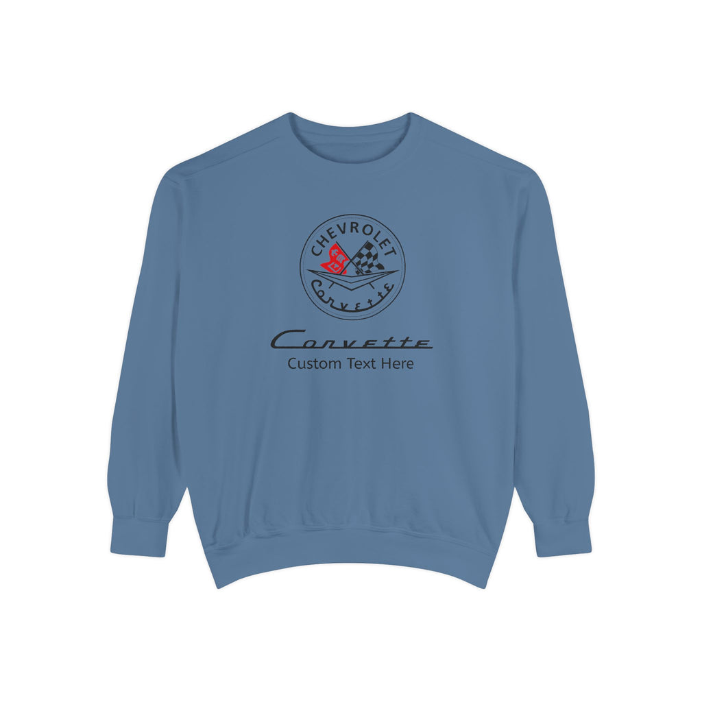 Personalized C1 Corvette Comfort Colors® Unisex Garment-Dyed Premium Sweatshirt, Relaxed Fit, Chevrolet Car Enthusiasts, Official Licensed Apparel, Custom Gift For Him Or Her