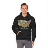 Legends of Route 66 100th Anniversary USA Map Personalized Unisex Fleece Hoodie Sweatshirt