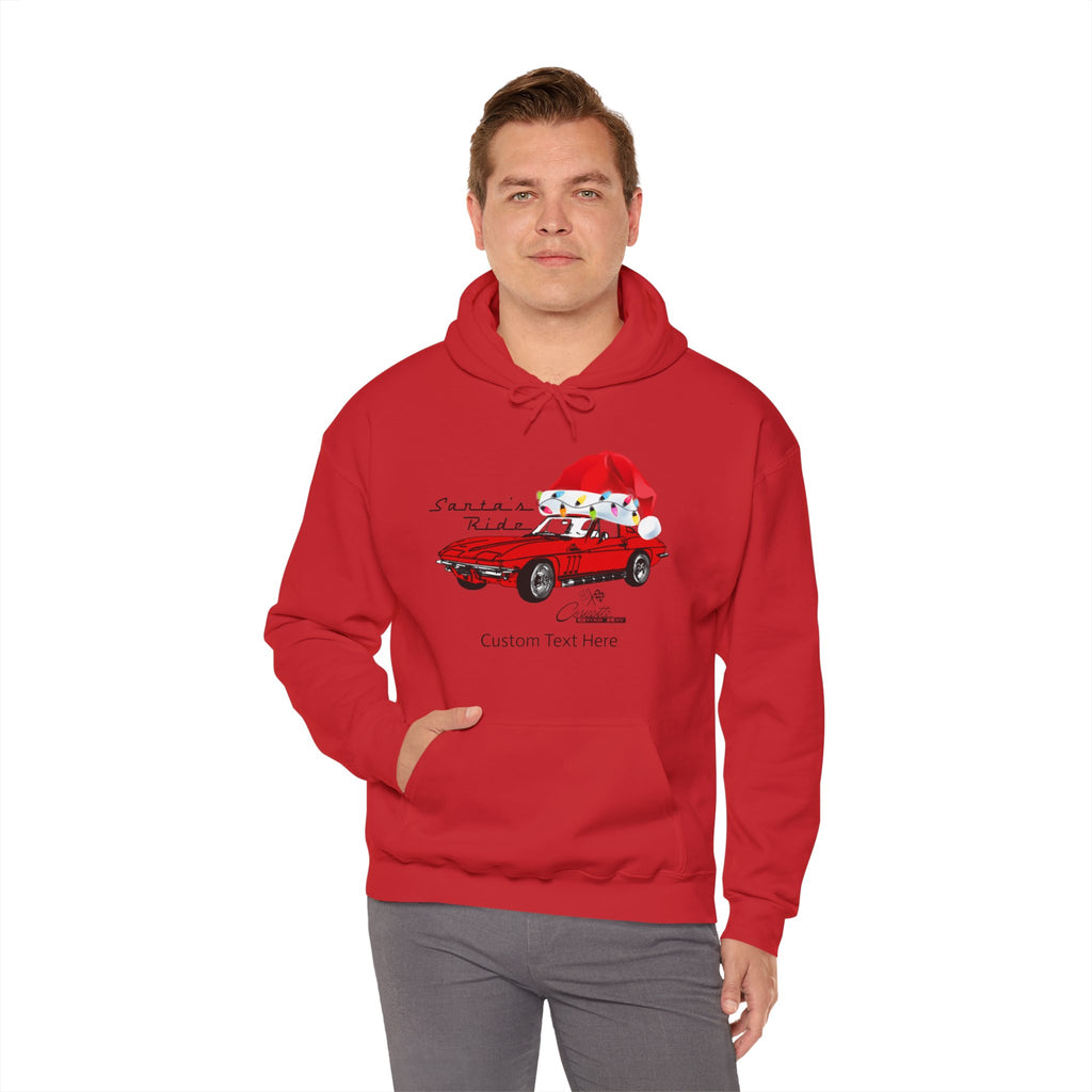 C2 Corvette Personalized Santa Hat Cotton Blend Hooded Sweatshirt