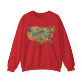 Legends of Route 66 100th Anniversary USA Map Personalized Fleece Crewneck Sweatshirt
