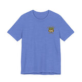 Legends of Route 66 100th Anniversary Landmark Collage Design Cotton Front and Back Printed Short Sleeve Tee