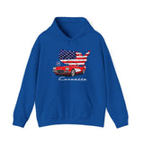 C1 Corvette American Flag Cotton Blend Hooded Sweatshirt – Legends of the Road, Perfect for the Corvette Fan