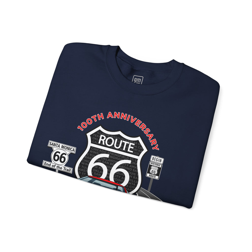 C4 Corvette Route 66 100th Anniversary Cotton Blend Sweatshirt – Legends of the Road, Perfect for the Corvette Fan