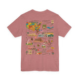 Legends of Route 66 100th Anniversary Landmark Collage Design Cotton Front and Back Printed Short Sleeve Tee