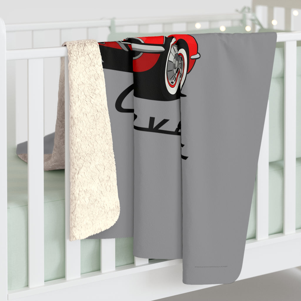C1 Corvette American Classic Emblem 50 x 60 Inch Sherpa Fleece Blanket – Legends of the Road, Perfect for the Corvette Fan