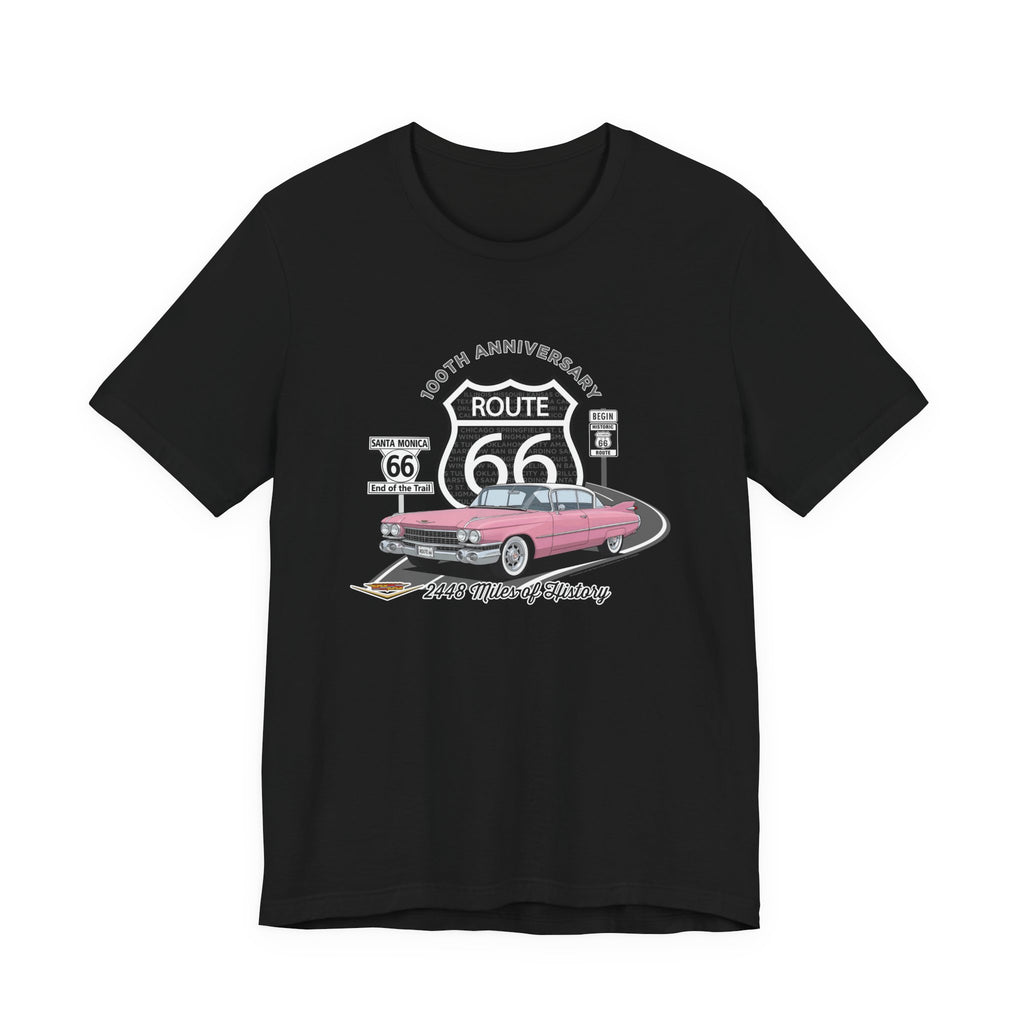 Pink Cadillac Route 66 100th Anniversary Short Sleeve Tee – Legends of the Road