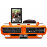 Sunbeltgifts 1969 Pontiac GTO Judge Floating Wall Shelf, Orange, 20 x6.75x6 inches, Tempered Glass, Car Lover Gift, Man Cave Garage Decor, Classic Car Fans, Vintage Auto Collectible