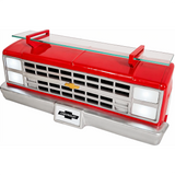 Sunbeltgifts 1985 Chevrolet C10 Truck Wall Shelf, Red, 19.30x5.70x8.10 inches, Tempered Glass, Battery Powered LED Headlights, Car Enthusiast Gift, Classic Truck Decor, Chevy Collector Item