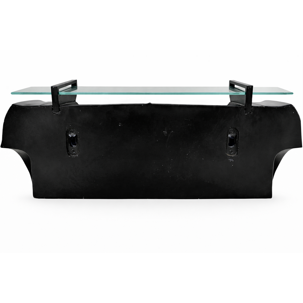 Sunbeltgifts Chevrolet Nova SS Floating Wall Shelf, Black, 19.3x6.3x6.9 inches, Tempered Glass, Battery Powered LED Headlights, Chevy Enthusiast Gift, Gifts Idea, Car Lover’s Decor, Nova Collector