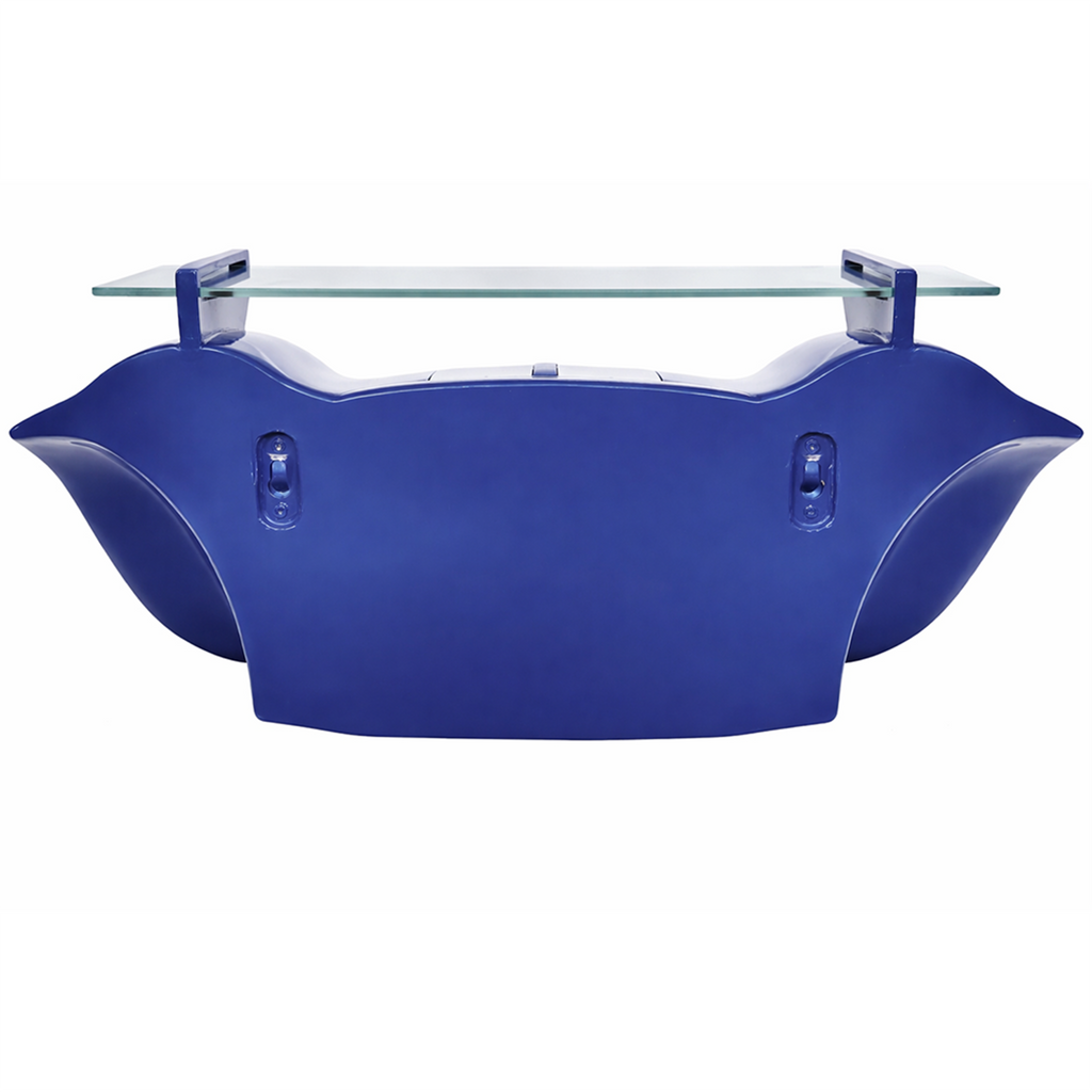 Sunbeltgifts Shelby Cobra 427 Wall Shelf, Blue with White Stripes, 19.70x8.50x10.4 inches, Tempered Glass, Battery Powered LED Headlights, Car Lover Gift, Classic Auto Decor, Cobra Collectible