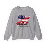 C1 Corvette American Flag Cotton Blend Sweatshirt – Legends of the Road, Perfect for the Corvette Fan