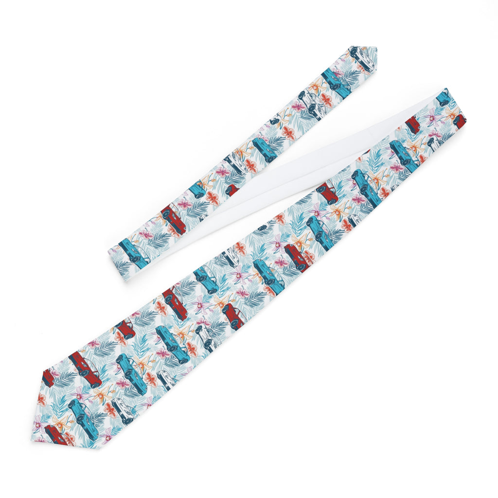 Corvette C6 Hawaiian style design Necktie, 56 inches long, 4 inches wide