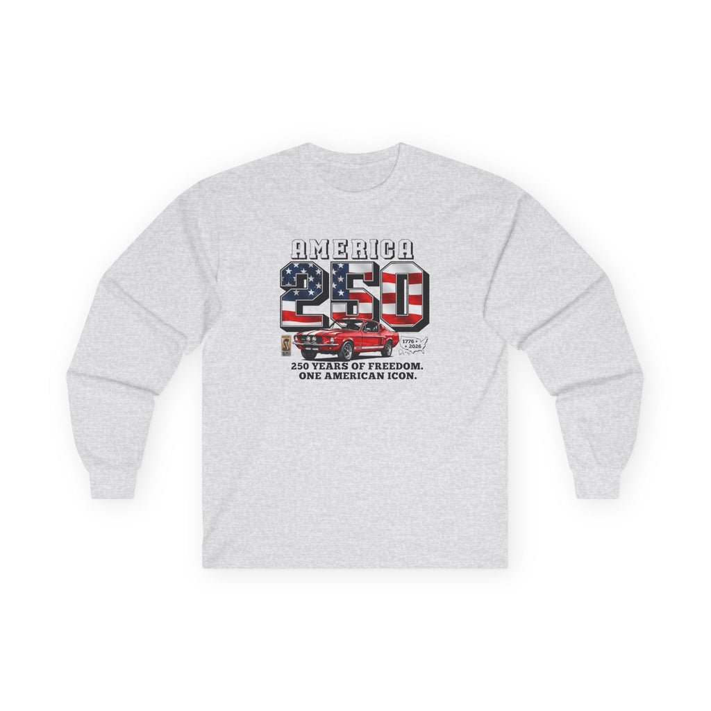 Shelby Red GT350 "One American Icon" America 250 Long-Sleeve T-Shirt