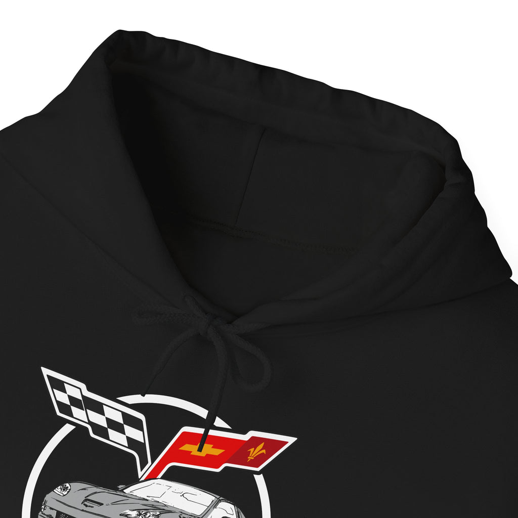 C6 Corvette Personalized Custom Car Color Cotton Blend Hooded Sweatshirt - GREY