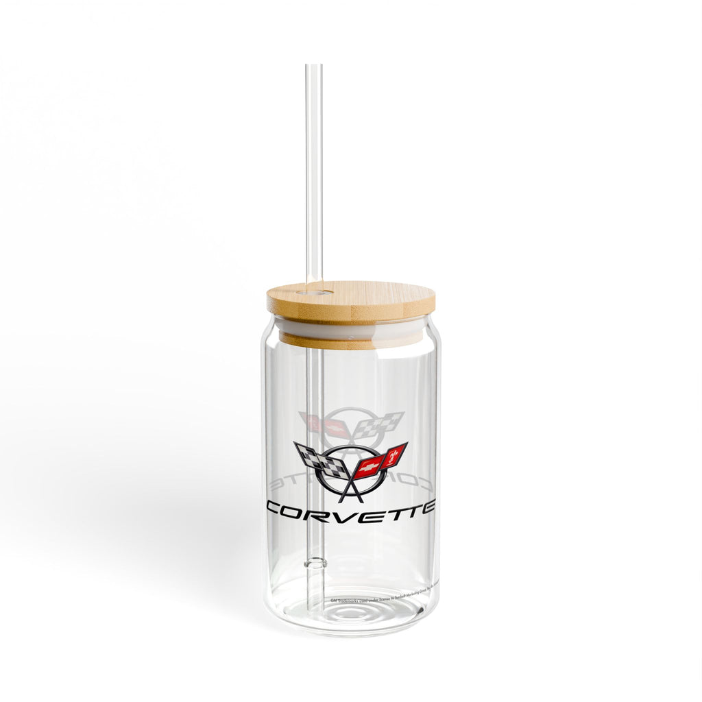 Corvette C5 16oz Clear Plastic Sipper – Corvette Script & C5 Logo | Gift for Car Enthusiasts, Summer BBQs, Nostalgic Kitchen Decor