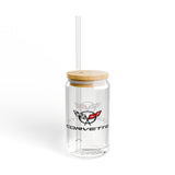 Corvette C5 16oz Clear Plastic Sipper – Corvette Script & C5 Logo | Gift for Car Enthusiasts, Summer BBQs, Nostalgic Kitchen Decor