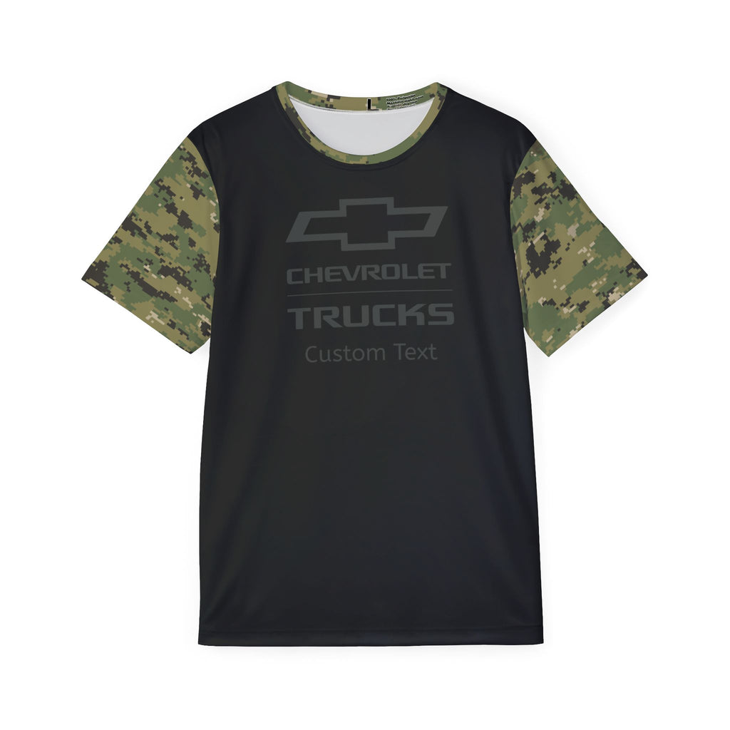 Personalized Chevy Trucks Bowtie Digital Camo Men's Sports Jersey Tee, Classic Fit T-Shirt, Moisture-Wicking, Lightweight and Durable, Perfect for Active and Casual Wear, Chevy Fans