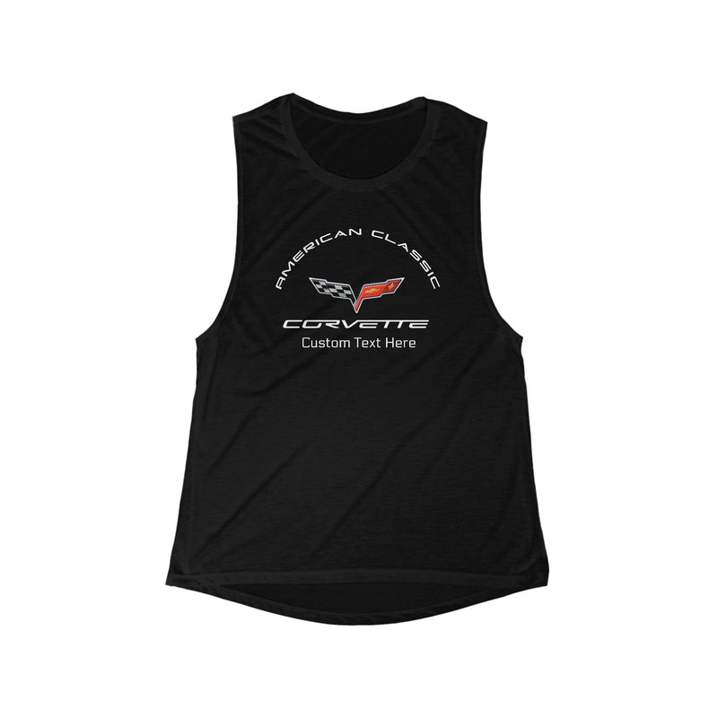 Corvette C6 Personalized Women's Flowy Scoop Muscle Tank, Lightweight, Athletic & Casual Fit, Gift Idea