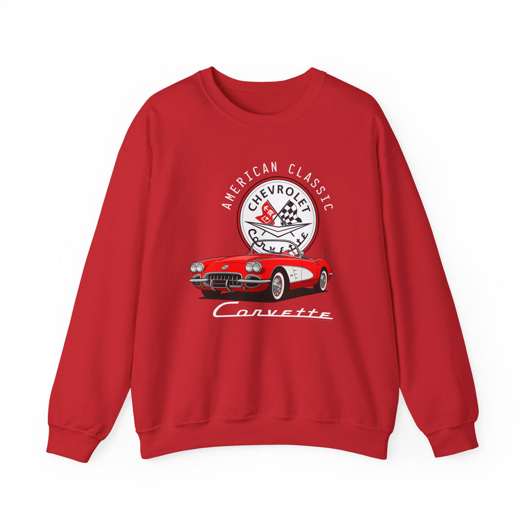 C1 Corvette American Classic Emblem Cotton Blend Sweatshirt – Legends of the Road, Perfect for the Corvette Fan
