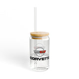 Corvette C4 16oz Clear Plastic Sipper – Corvette Script & C4 Logo | Gift for Car Enthusiasts, Summer BBQs, Nostalgic Kitchen Decor