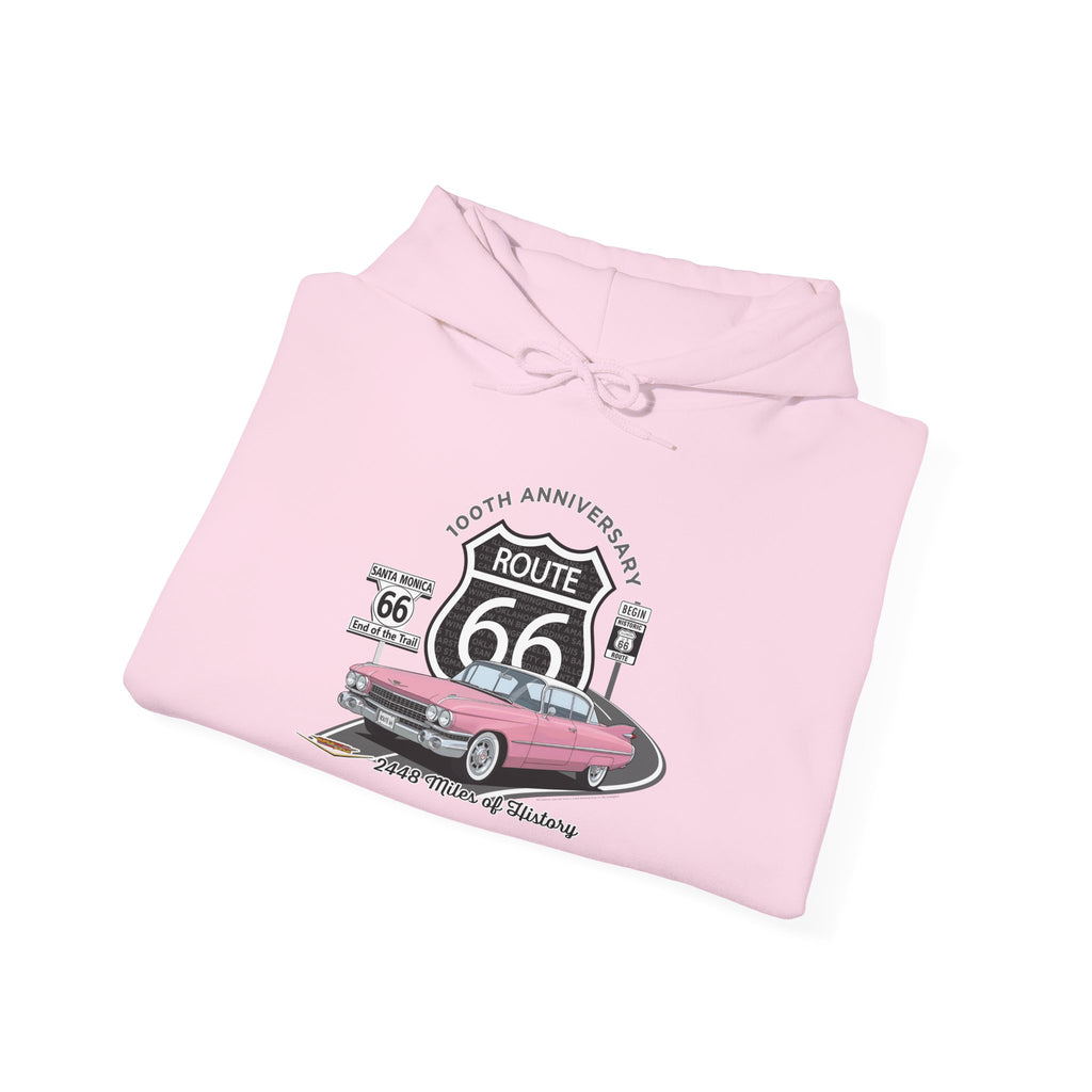 Pink Cadillac Route 66 100th Anniversary Hooded Sweatshirt – Legends of the Road