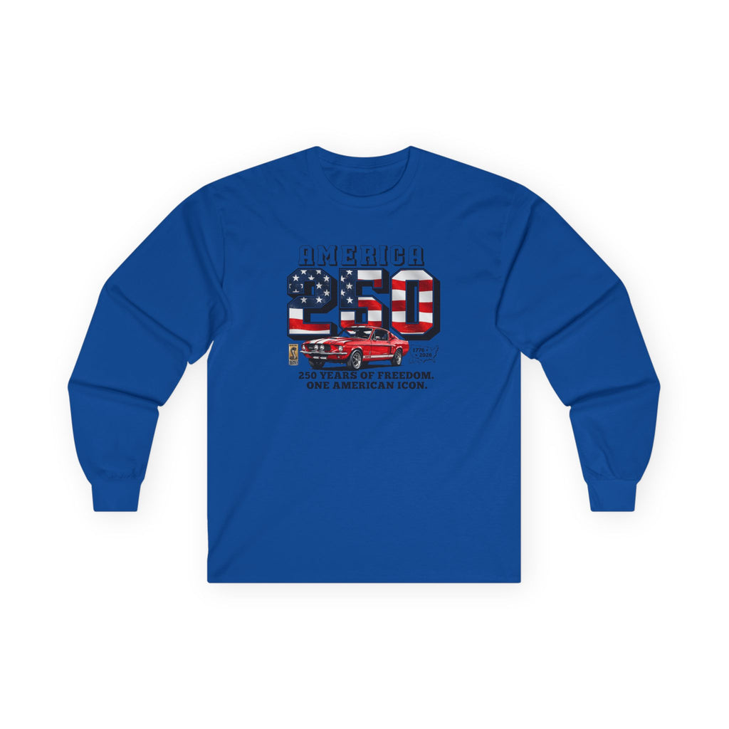 Shelby Red GT350 "One American Icon" America 250 Long-Sleeve T-Shirt