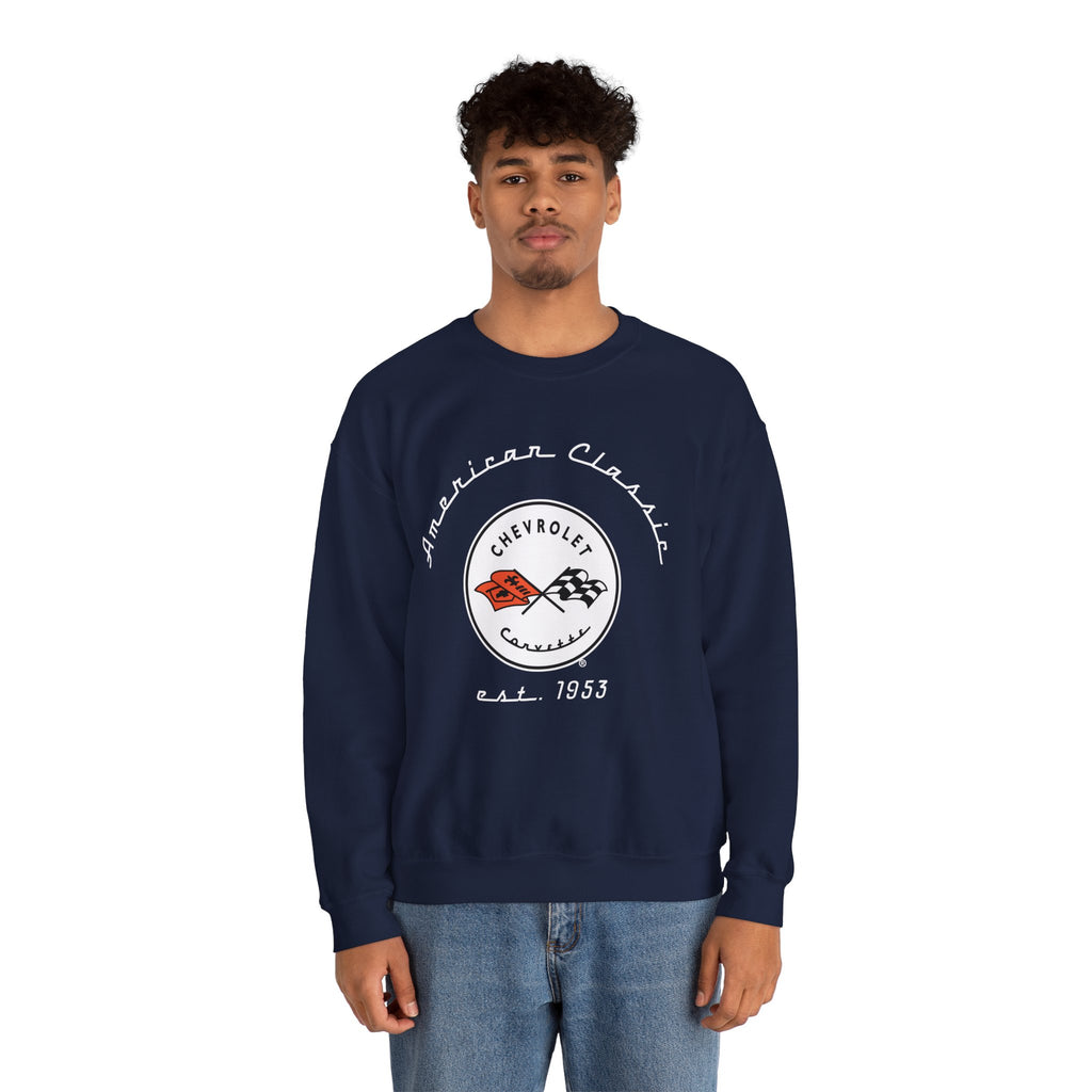 C1 Corvette Crew Neck Long Sleave Heavy Duty Sweatshirt, perfect for cool crisp days