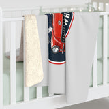 Corvette Red C1 Convertible "Red. White. Corvette." America 250 Oval Premium Sherpa Blanket – 1776 to 2026