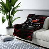 C6 Corvette Racing Speed Lines Decorative Sherpa Blanket, Perfect for those Chilly Days.