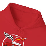 C6 Corvette Personalized Custom Car Color Cotton Blend Hooded Sweatshirt- RED