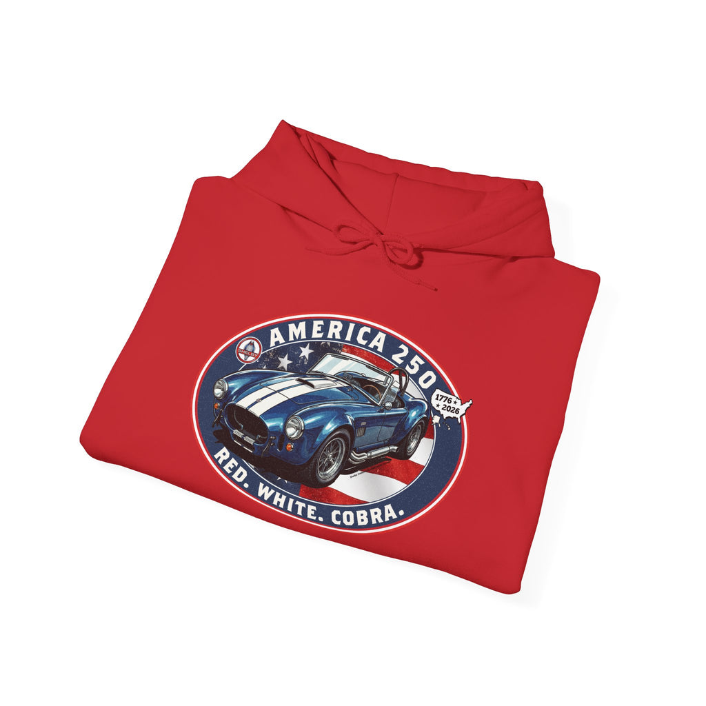 Shelby Blue Cobra "Red. White. Cobra." America 250 1776–2026 Hoodie