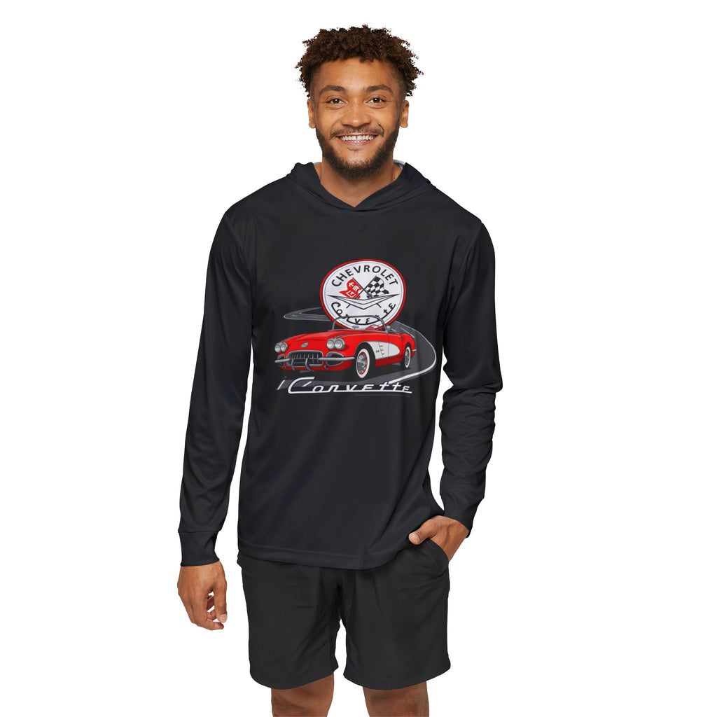 C1 Corvette Emblem & Track Performance Long Sleeve Hooded Shirt – Legends of the Road