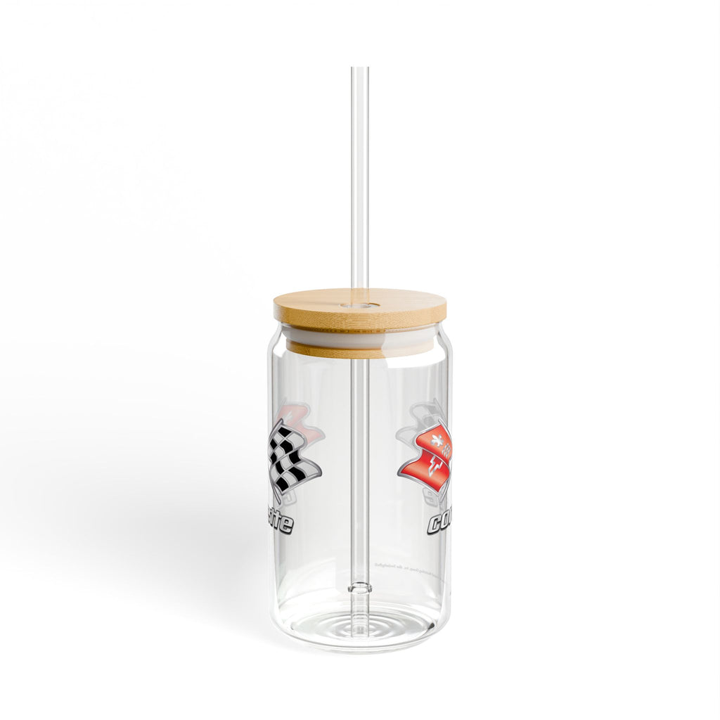 Corvette C3 16oz Clear Plastic Sipper – Corvette Script & C3 Logo | Gift for Car Enthusiasts, Summer BBQs, Nostalgic Kitchen Decor