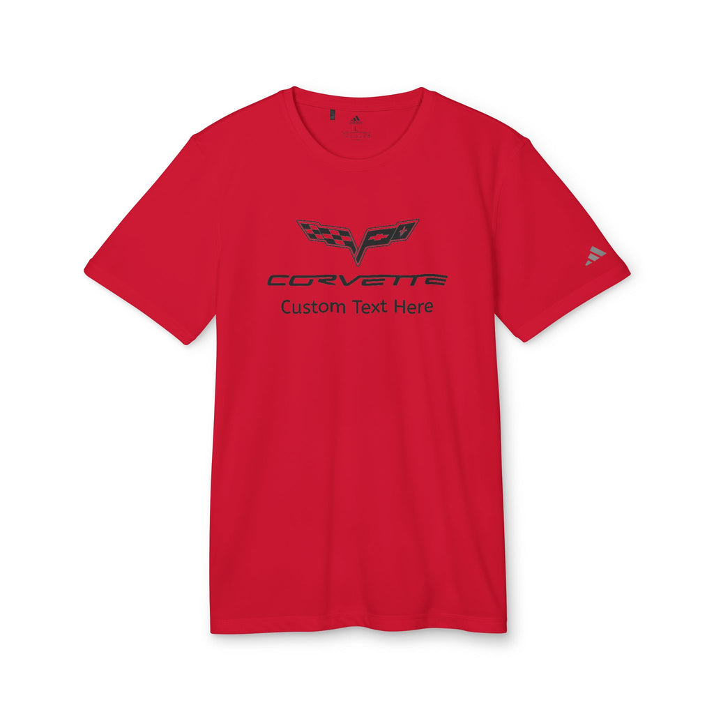 Corvette C6 Adidas Unisex Sport Personalized T-shirt, One Color Logo, Custom T-shirt for Car Lovers, Comfortable, Gift for Car Enthusiasts, Chevrolet Fans, A Signature Select Product