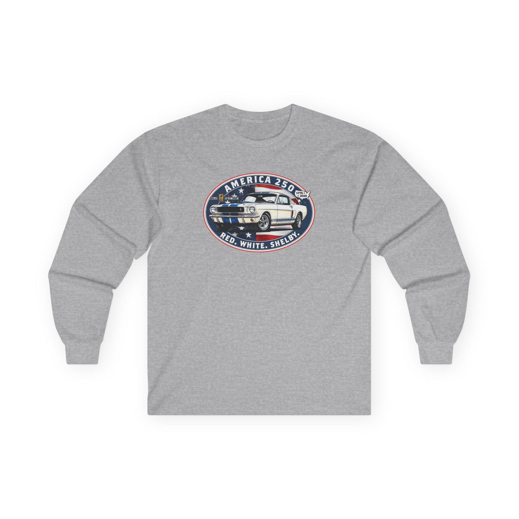 Shelby GT350 "Red. White. Shelby." America 250 Oval Long-Sleeve T-Shirt