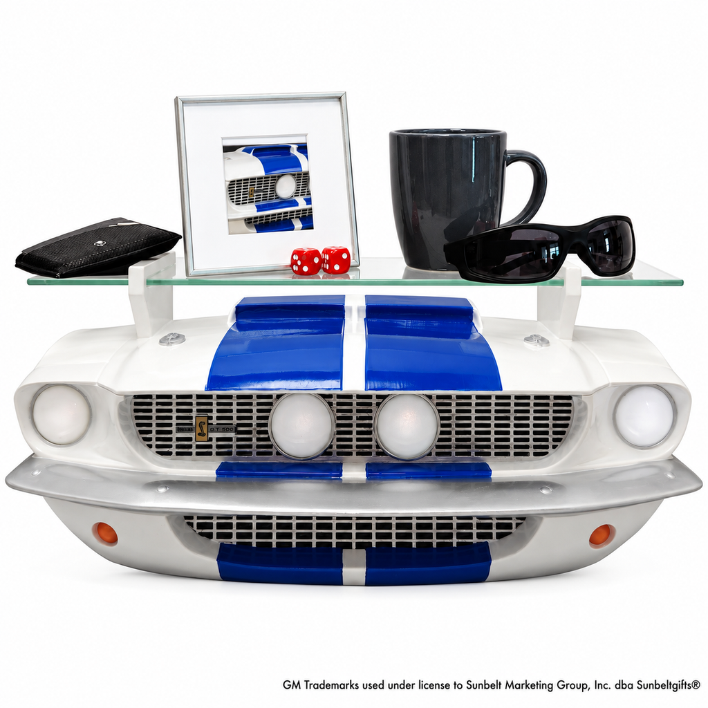 1967 Carroll Shelby GT500 Blue and White Wall Shelf, LED Lights