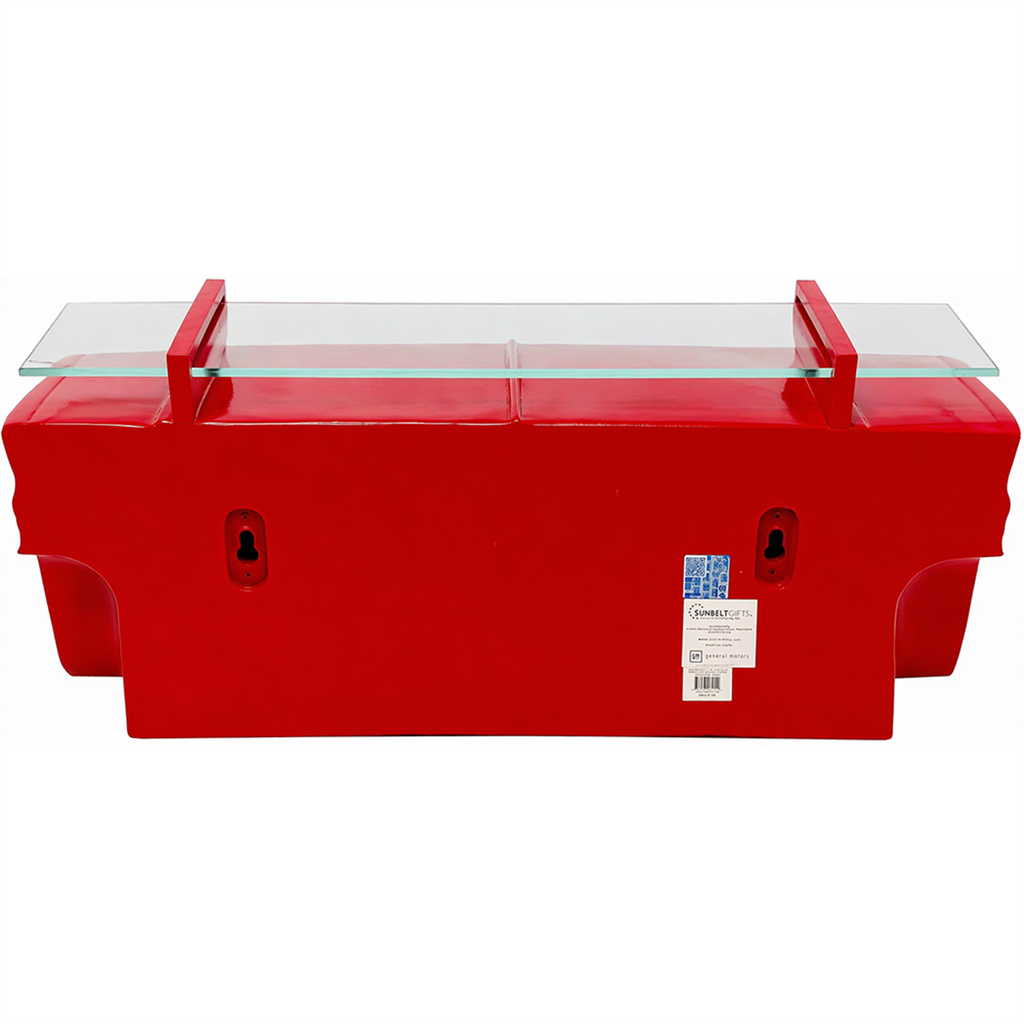 Sunbeltgifts 1985 Chevrolet C10 Truck Wall Shelf, Red, 19.30x5.70x8.10 inches, Tempered Glass, Battery Powered LED Headlights, Car Enthusiast Gift, Classic Truck Decor, Chevy Collector Item