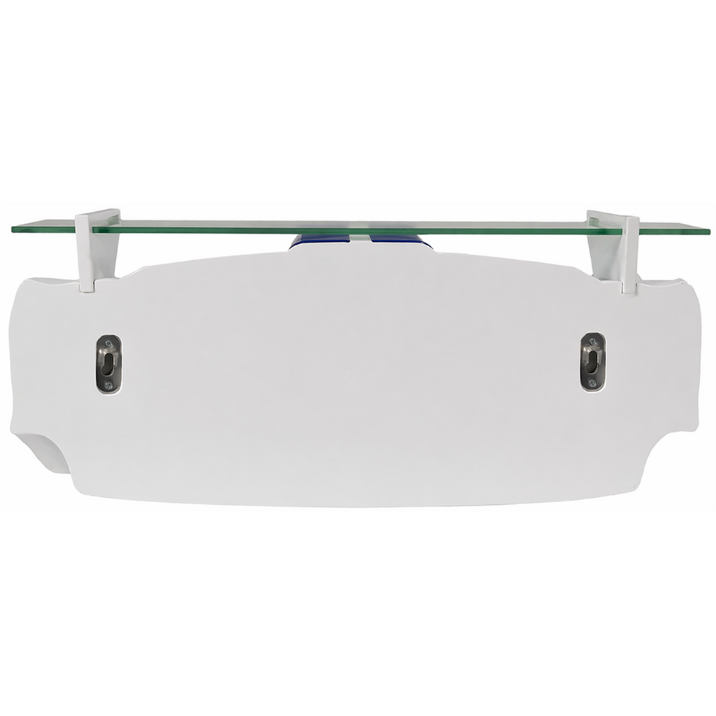 Sunbeltgifts 1966 Carroll Shelby GT350 Floating Shelf, White with Blue Stripes, 19.7x5.9x7.9 inches, Tempered Glass, LED Headlights, Automotive Wall Decor, Shelby Lover Gift, Vintage Car Enthusiast