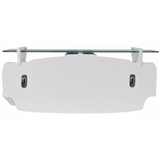 Sunbeltgifts 1966 Carroll Shelby GT350 Floating Shelf, White with Blue Stripes, 19.7x5.9x7.9 inches, Tempered Glass, LED Headlights, Automotive Wall Decor, Shelby Lover Gift, Vintage Car Enthusiast