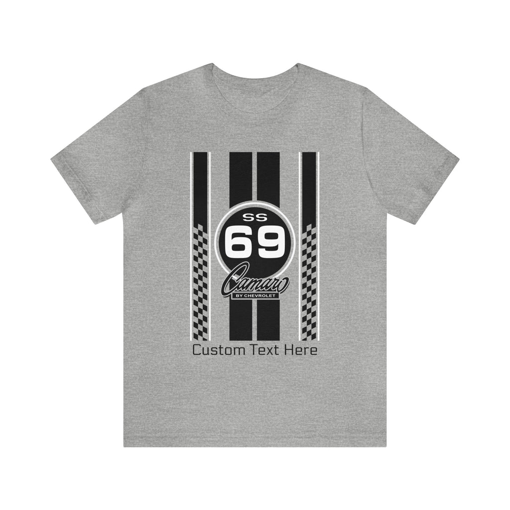 1969 Camaro SS Checkered Stripes Personalized Jersey Short Sleeve Tee,  Perfect for the Camaro Fan