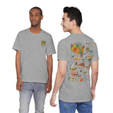 Legends of Route 66 100th Anniversary Landmark Collage Design Cotton Front and Back Printed Short Sleeve Tee