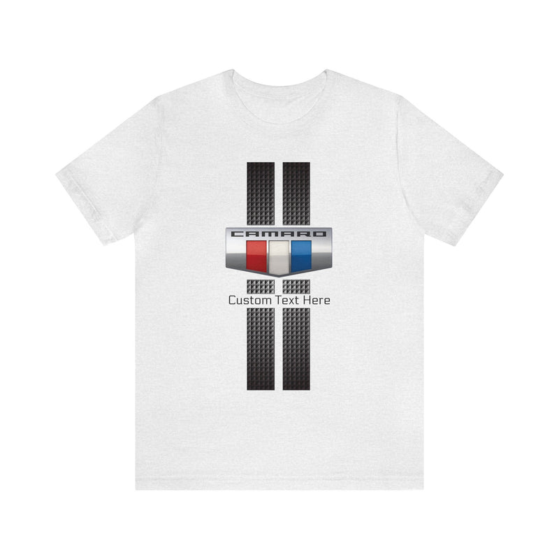 Camaro 3-Color Carbon Badge Personalized Unisex Jersey Short Sleeve T-Shirt, Custom Camaro Tee, Gift for Chevy Fans, Car Enthusiasts, Muscle Car Lovers