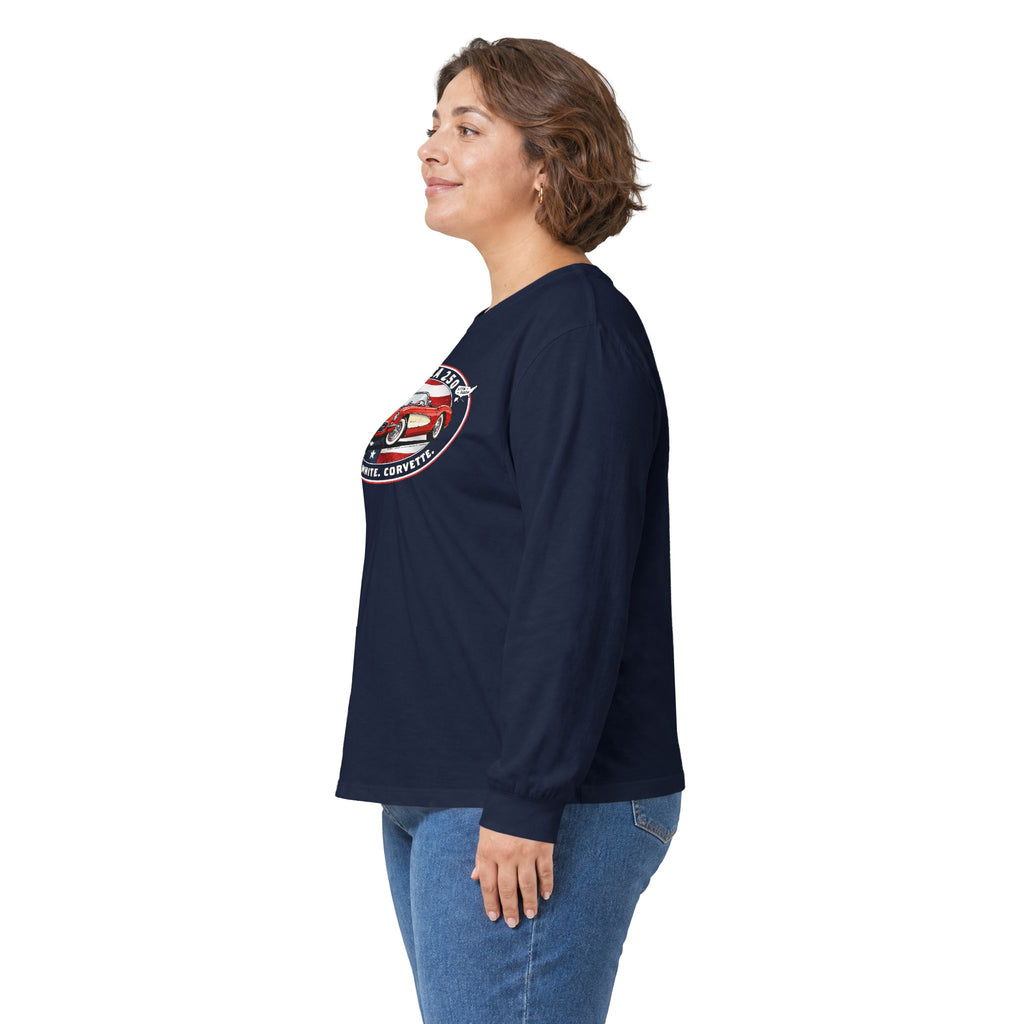 Corvette America 250 "Red. White. Corvette." Premium C1 Oval Graphic Long-Sleeve Tee