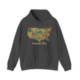 Legends of Route 66 100th Anniversary USA Map Personalized Unisex Fleece Hoodie Sweatshirt