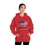 C1 Corvette American Flag Cotton Blend Hooded Sweatshirt – Legends of the Road, Perfect for the Corvette Fan