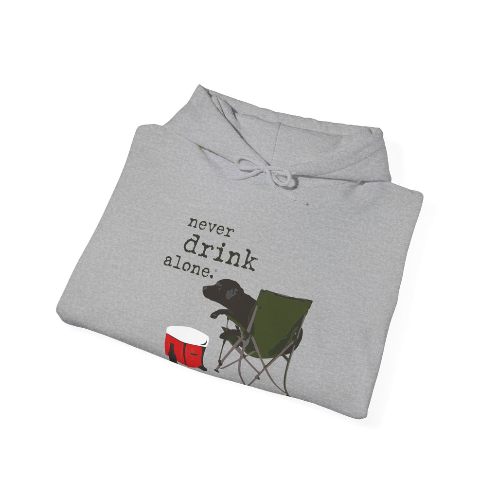 Dog is Good Never Drink Alone Adult Fleece Hoodie, Perfect for the Serious Dog Lover