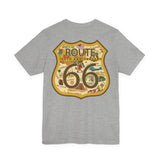 Legends of Route 66 100th Anniversary Landmark Shield Design Cotton Front and Back Printed Short Sleeve Tee