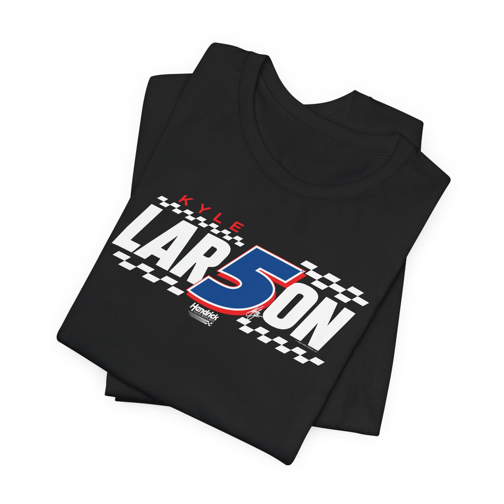 Hendrick Motorsports Kyle Larson #5 Checkered Flag T-Shirt