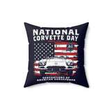 2026 National Corvette Day Limited Edition 16x16 Polyester Square Pillow- 16" x 16" (Navy or Gray)